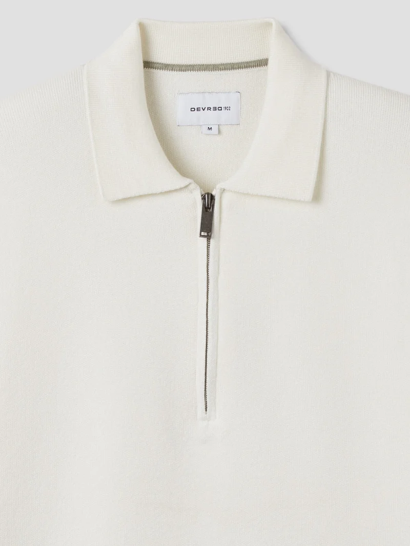 Pull col polo zippé en viscose certifiée