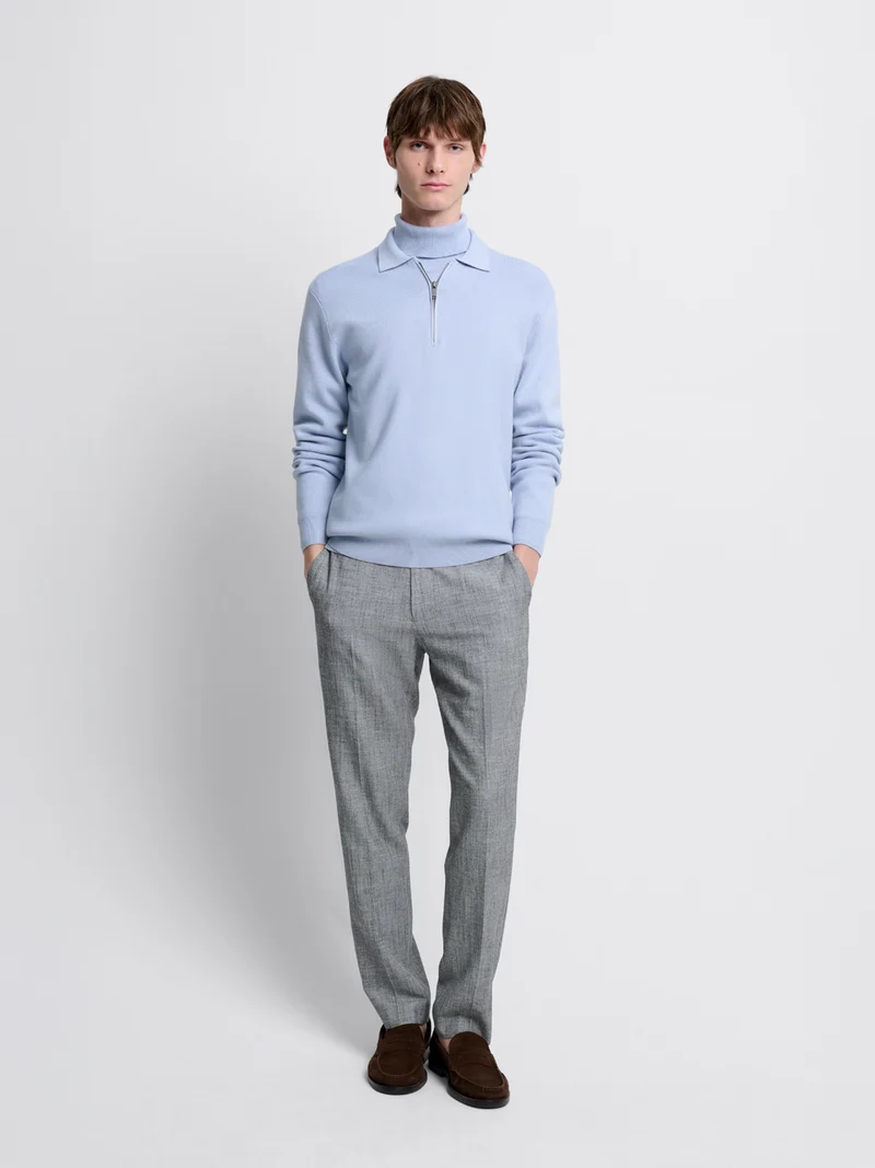 Pull col polo zippé en viscose certifiée