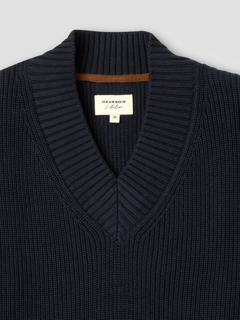 Pull col V en maille perlée - L'atelier