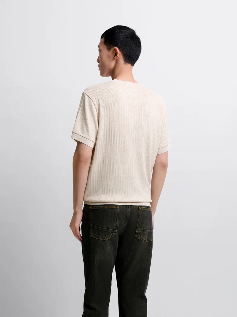 T-shirt col rond chiné