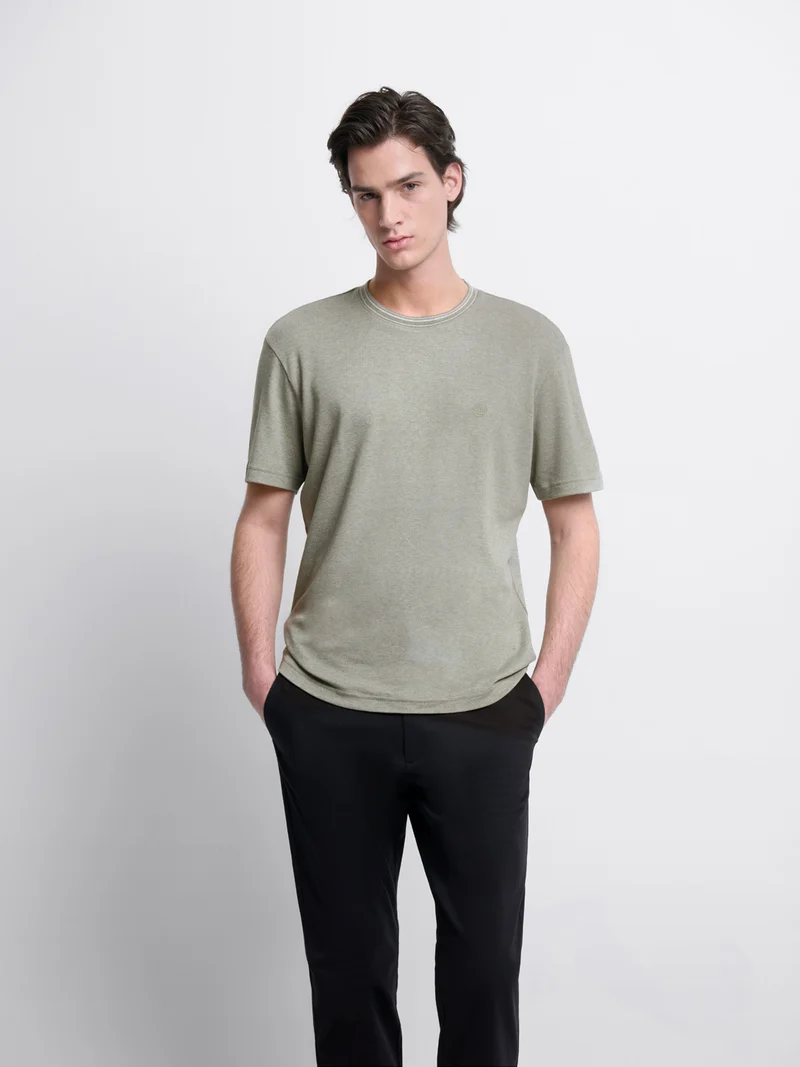 T-shirt col rond chiné