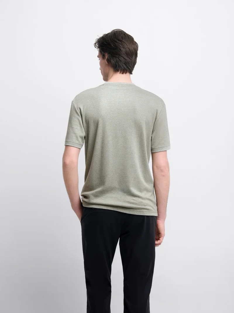 T-shirt col rond chiné