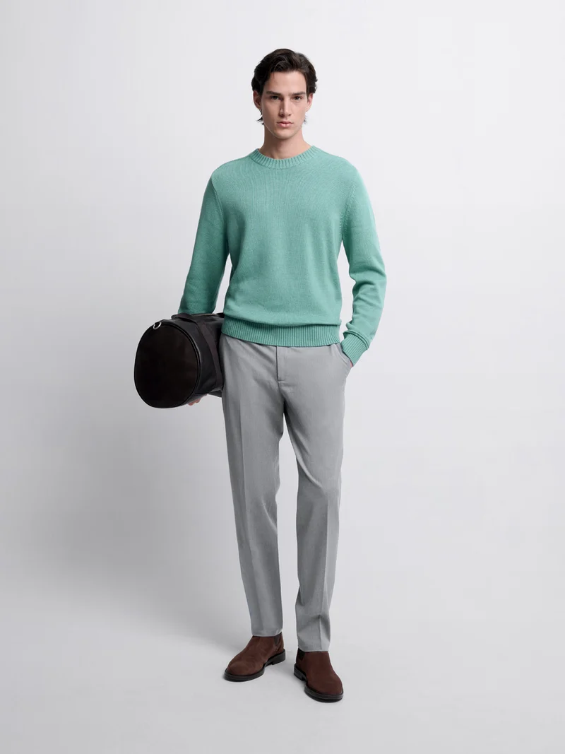 Pull col rond en coton bio