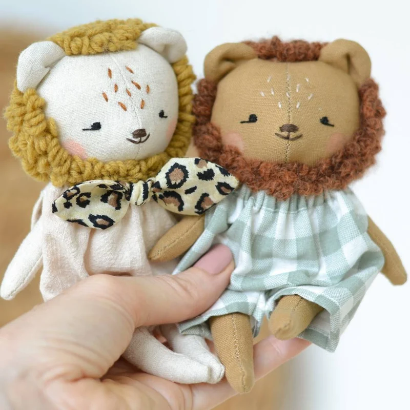 Patron de couture PDF | Mini poupées ours, panda et lion | Mes Petites Lunes