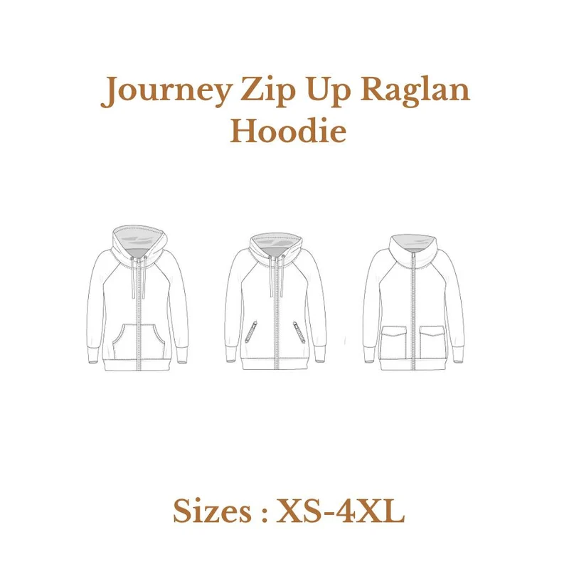 Patron de couture PDF | Coton ouaté raglan zippé Journey | SINCLAIR