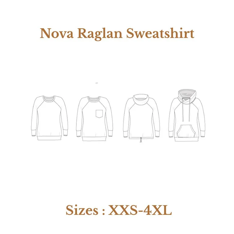 Patron de couture PDF | Coton ouaté raglan Nova | SINCLAIR