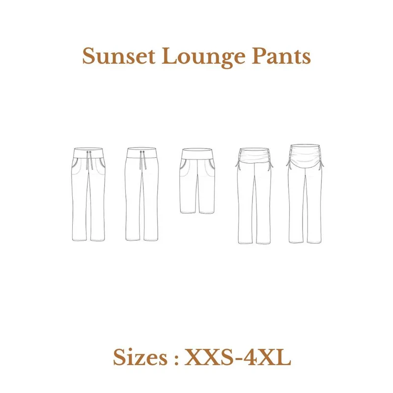 Patron de couture PDF | Pantalon de détente Sunset | SINCLAIR