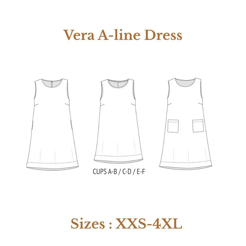 Patron de couture PDF | Robe trapèze Vera | SINCLAIR