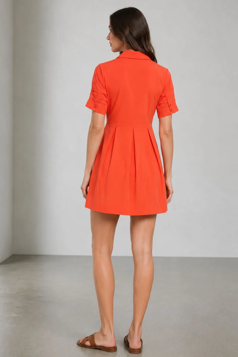 Matla|100% Cotton Pleated Sleeves Shirt Dress