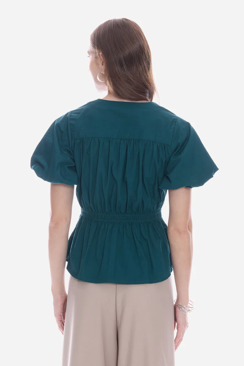 Nasy|100% Cotton Waist Tie-Up Top