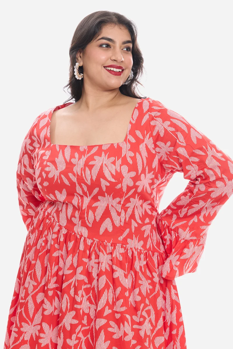 Pema|Cotton Godet Mini Dress With Puff Sleeves