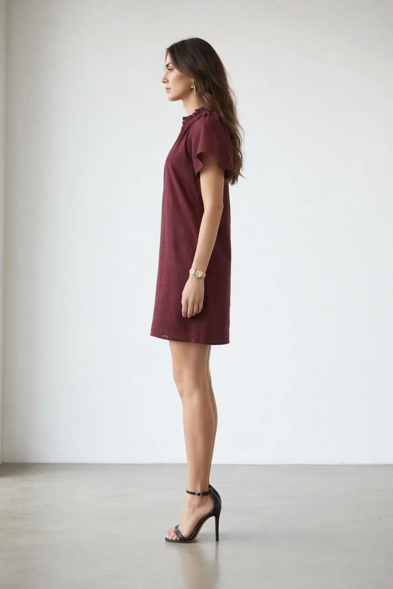 Saden|100% Cotton Butterfly Sleeve Mini