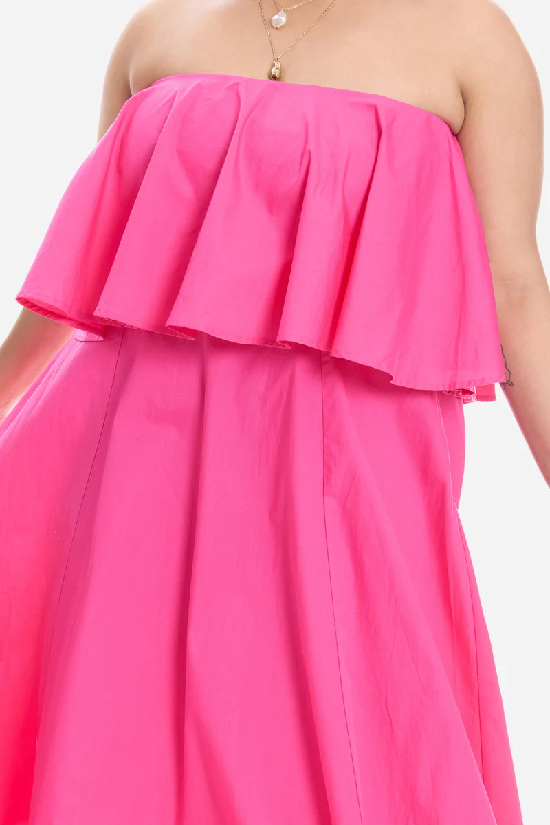 Visy|Cotton Peplum Bodice Maxi Dress