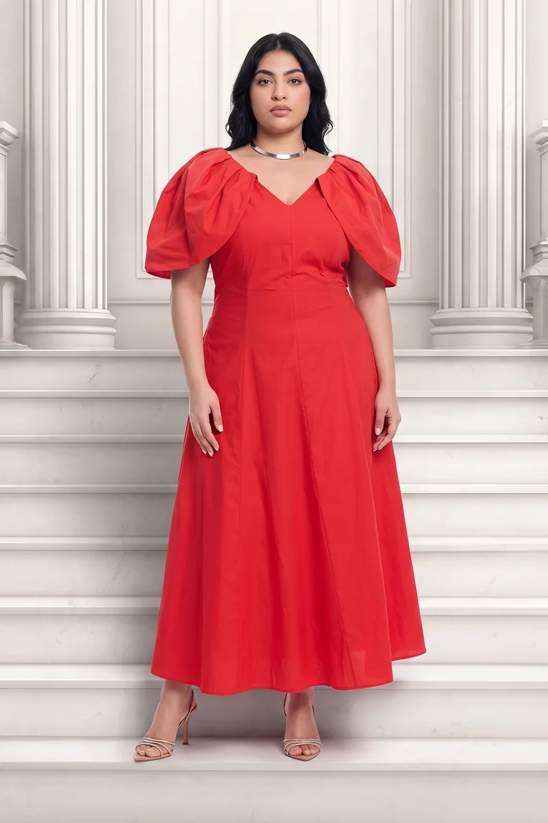 Admen|Cotton Off-Shoulder Gown