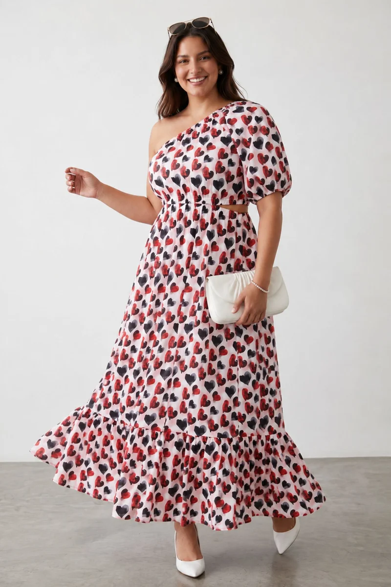 Adael|Cotton One Shoulder Maxi Dress