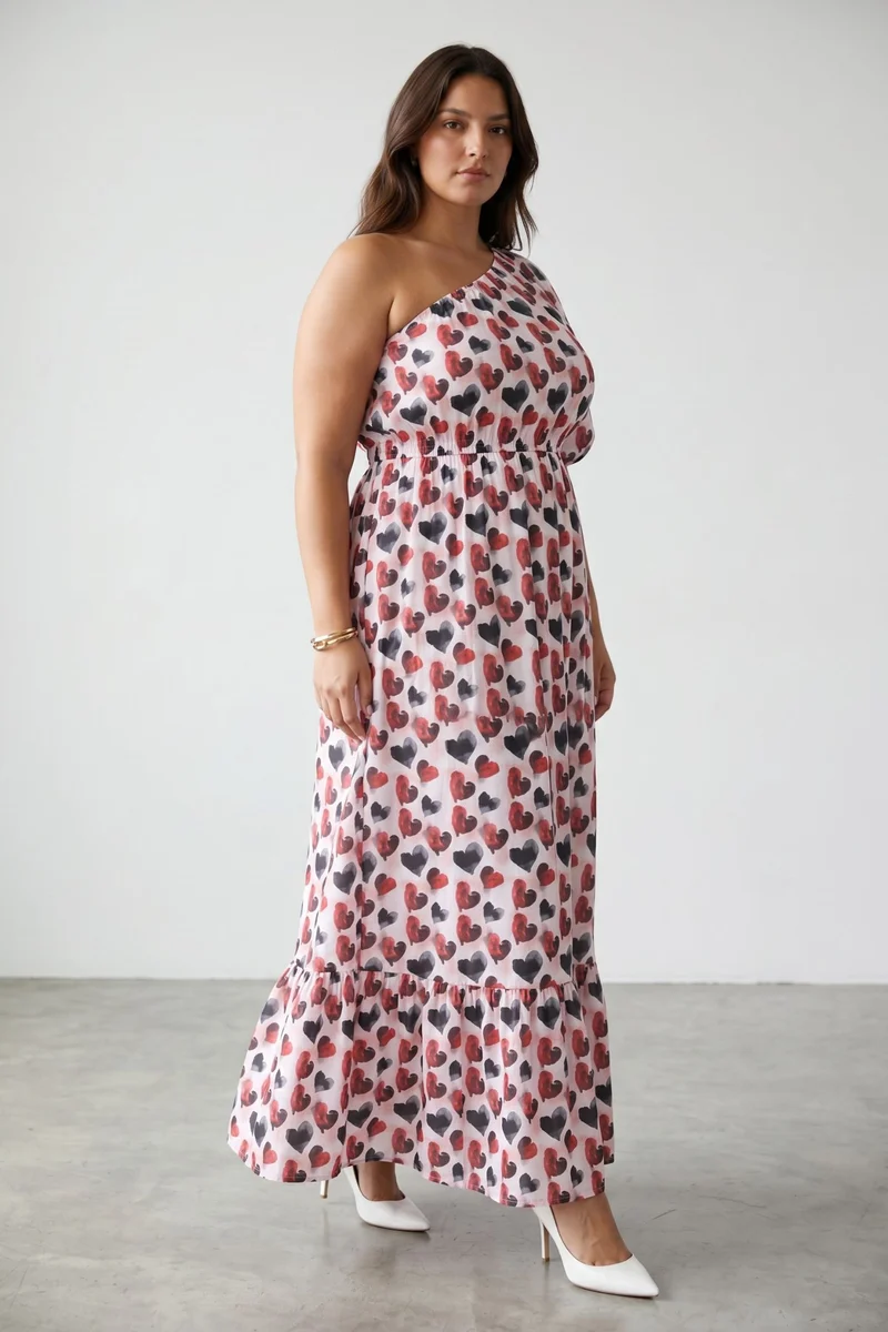 Adael|Cotton One Shoulder Maxi Dress