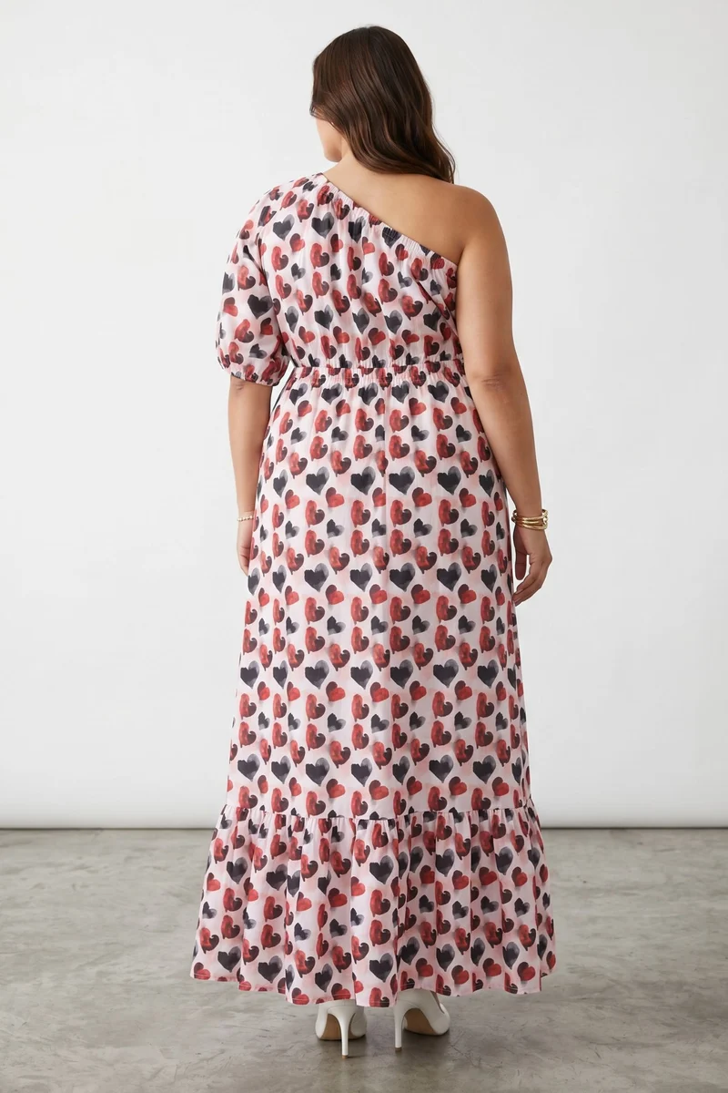Adael|Cotton One Shoulder Maxi Dress