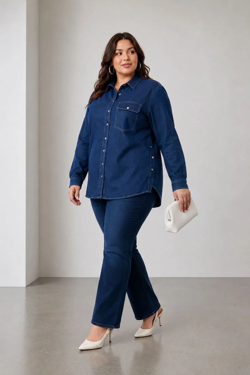 Vilah|Cotton Shirt With Side Seam Detail