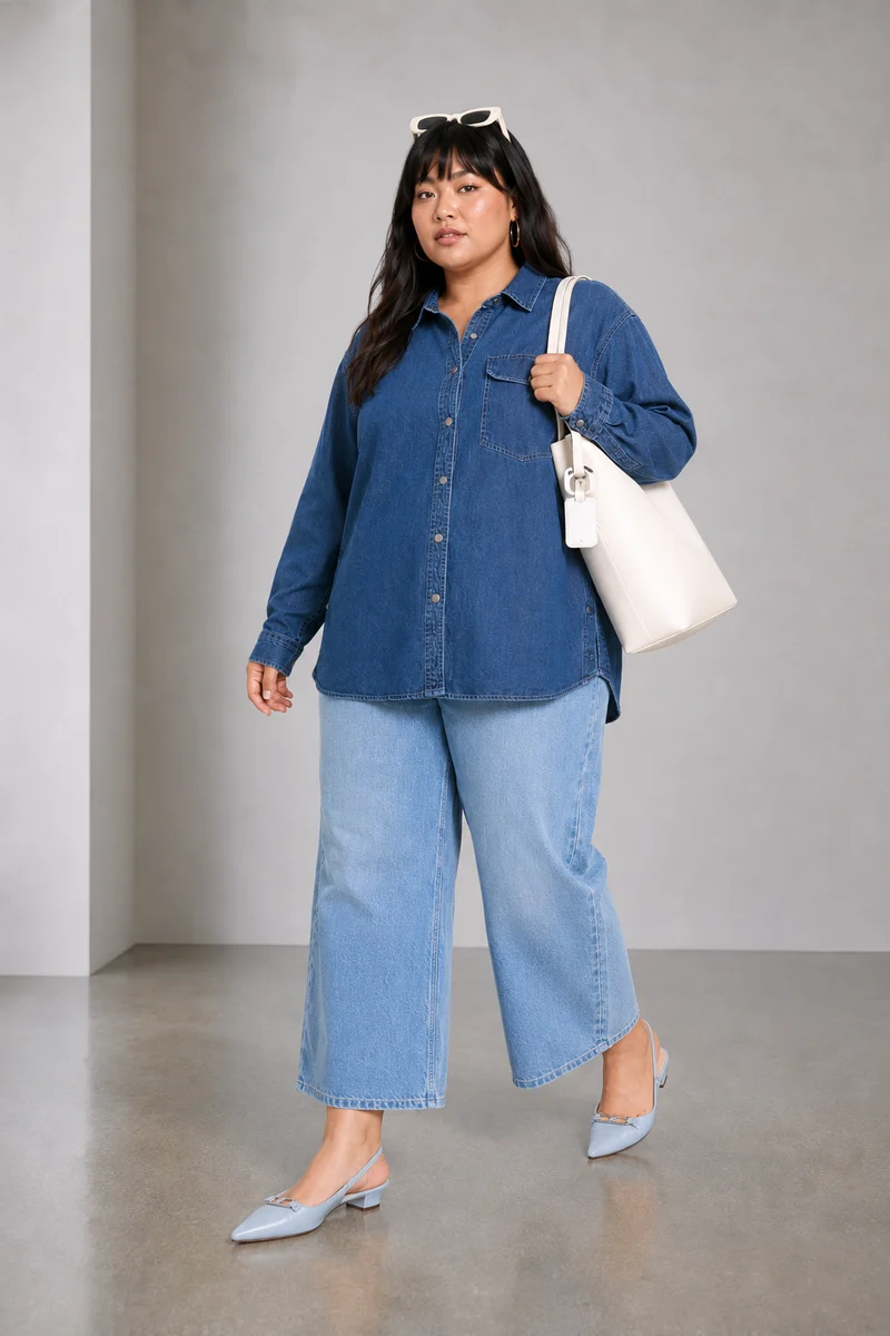 Vilel|Cotton Shirt With Side Seam Detail