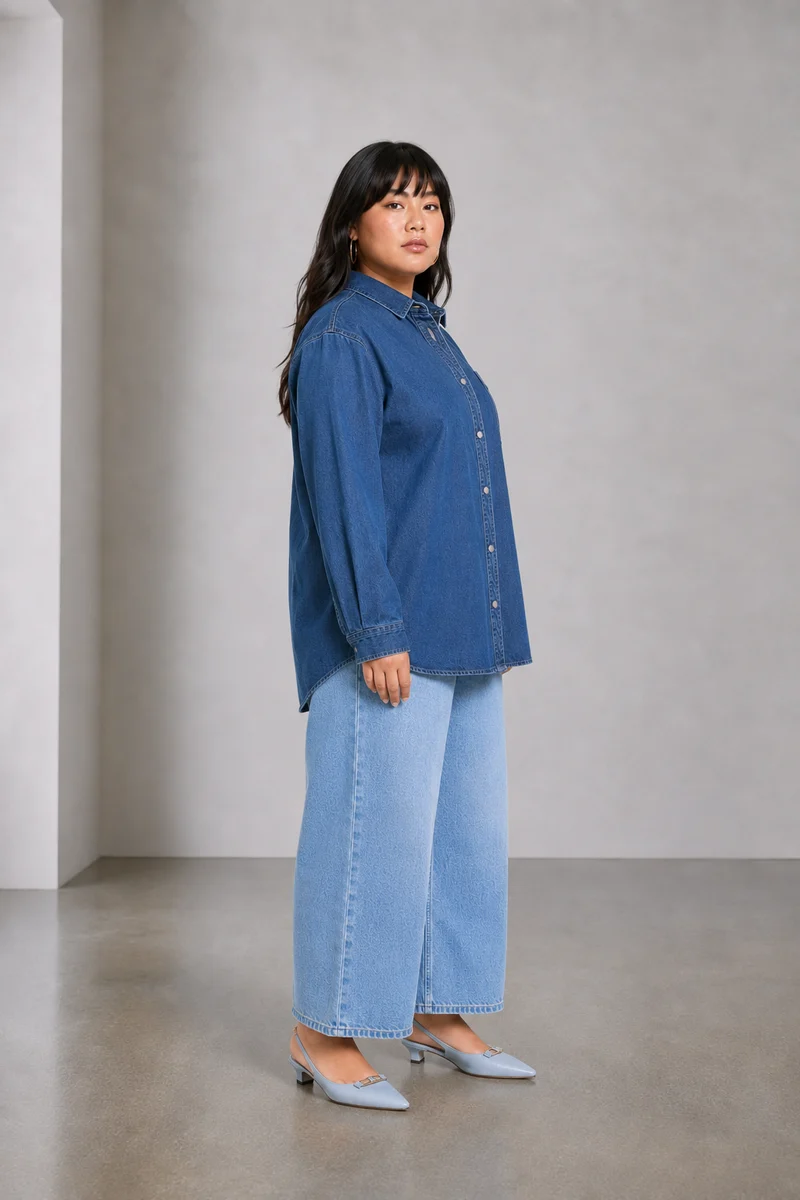 Vilel|Cotton Shirt With Side Seam Detail