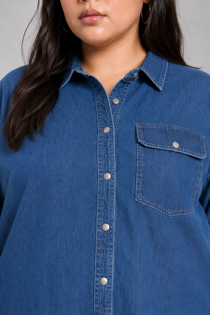 Vilel|Cotton Shirt With Side Seam Detail