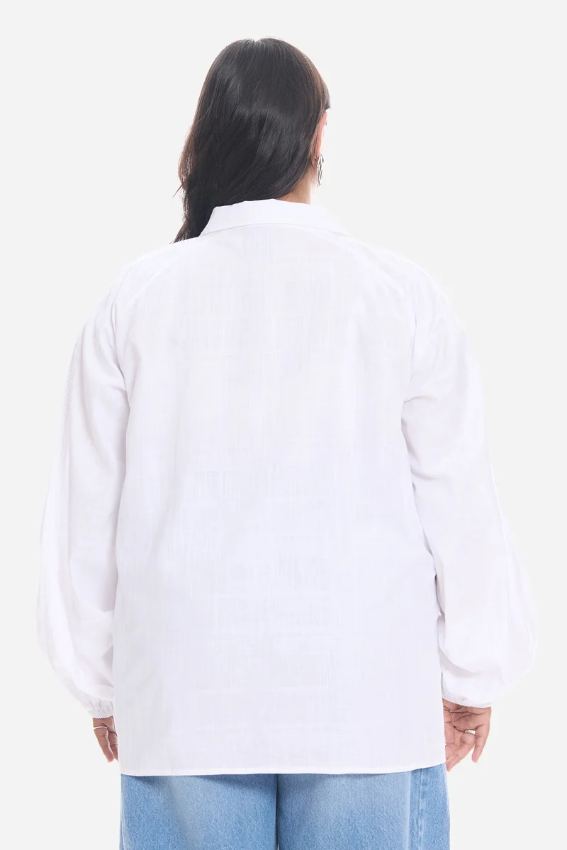 Sotia|Cotton Lace Embellished Shirt