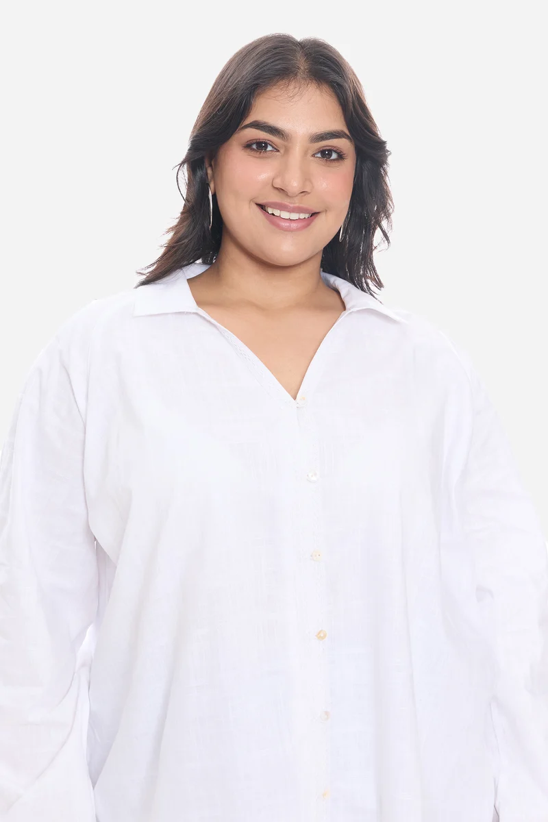 Sotia|Cotton Lace Embellished Shirt