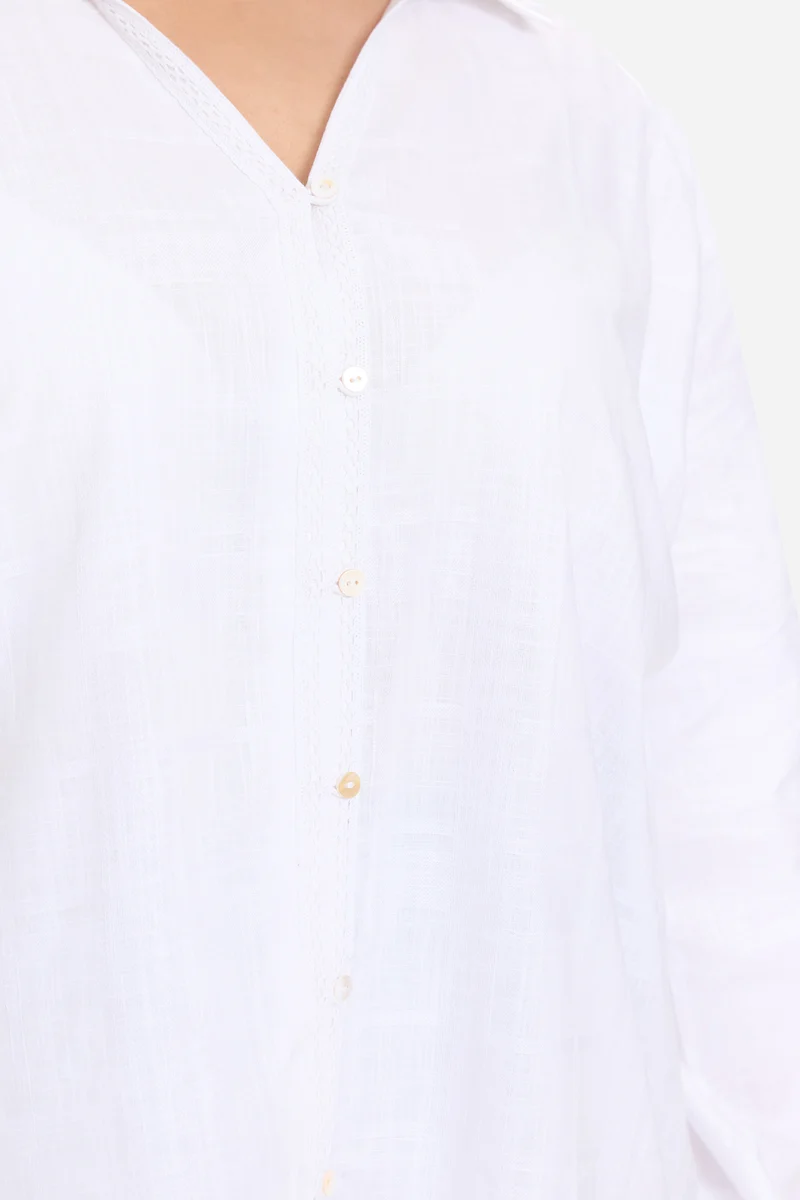 Sotia|Cotton Lace Embellished Shirt