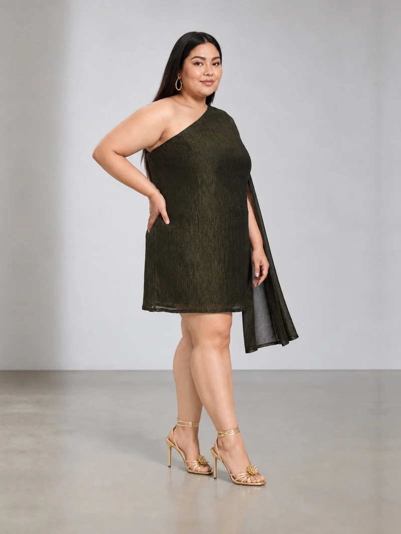 Visen|Viscose One Shoulder Sheath Dress
