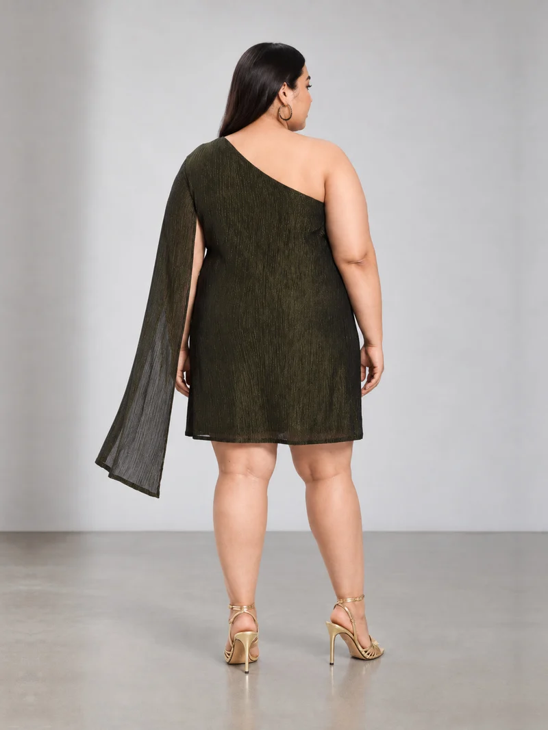 Visen|Viscose One Shoulder Sheath Dress