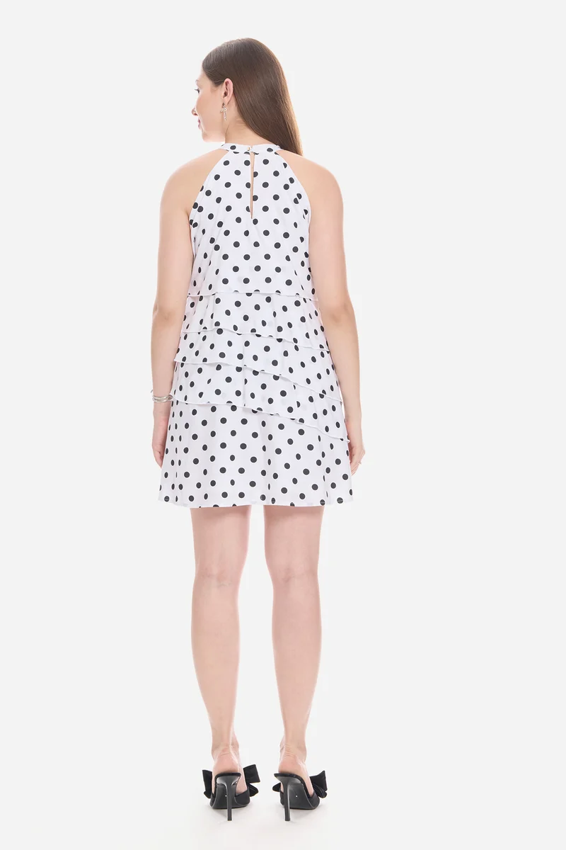 Saoy|100% Viscose A Line Tiered Dress
