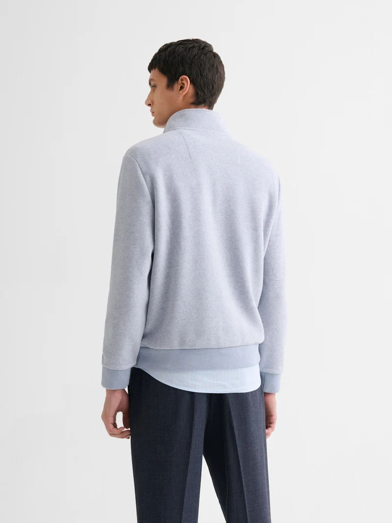 Sweat col montant zippé chiné