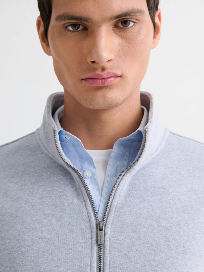 Sweat col montant zippé chiné