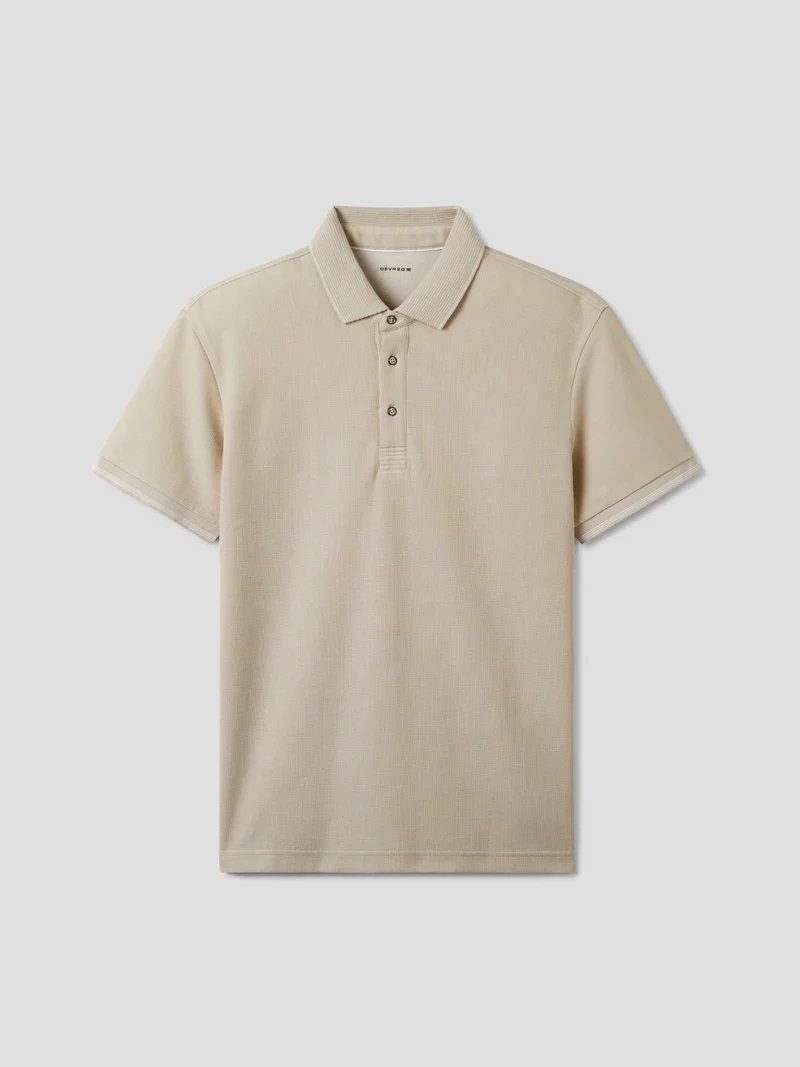 Polo col boutonné gauffré
