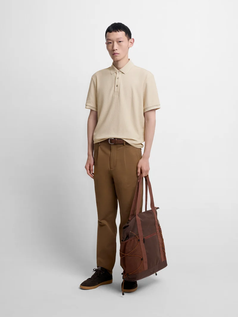 Polo col boutonné gauffré
