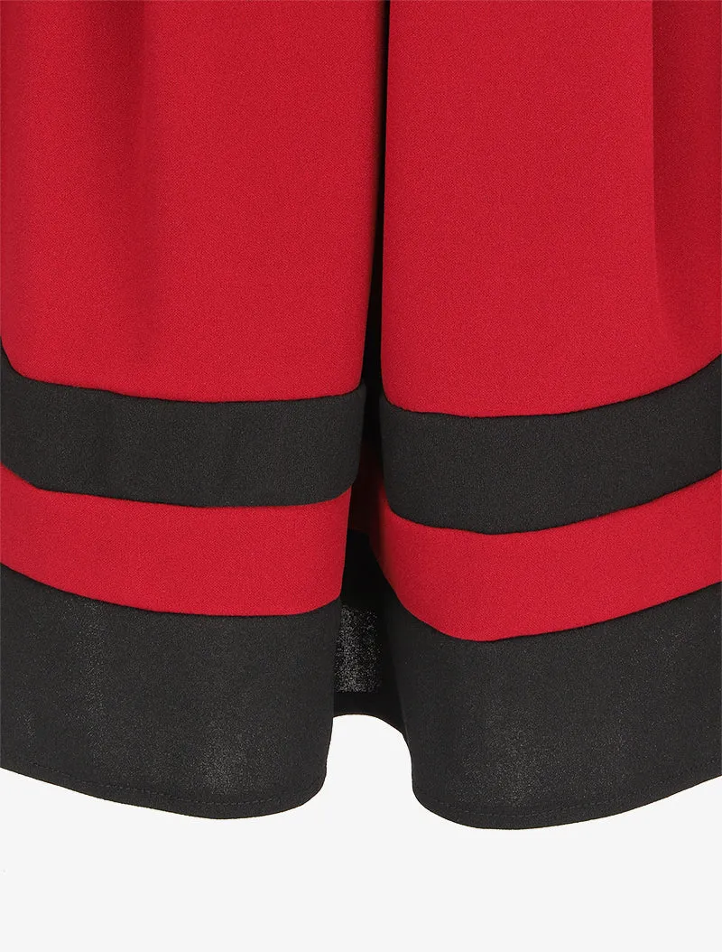 Robe patineuse à bandes contrastantes - Lie de vin