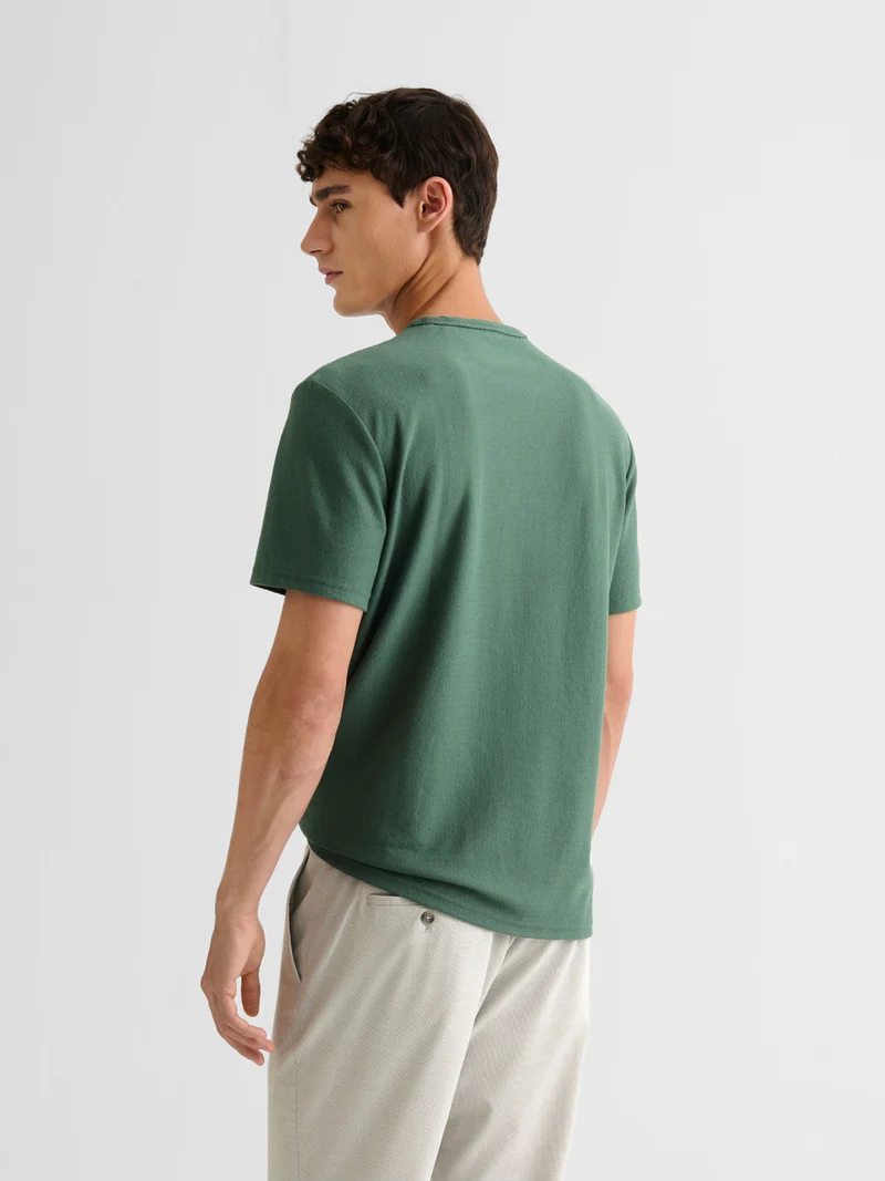 T-shirt col rond touché crêpe