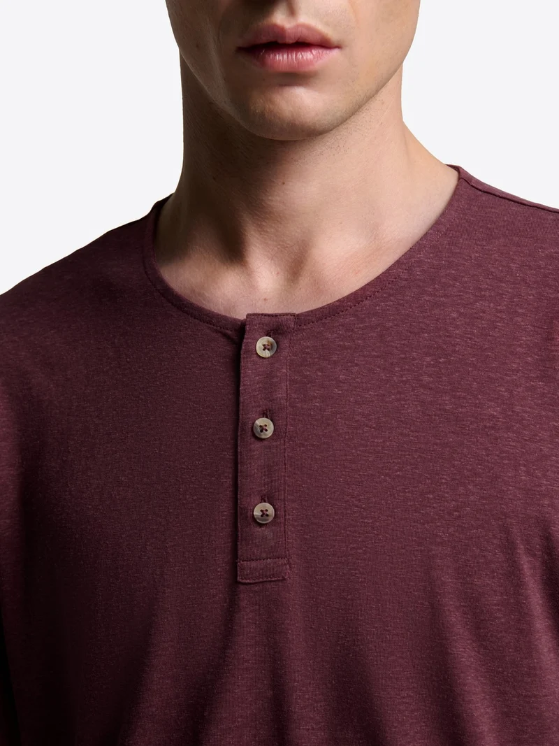 T-shirt col tunisien en lyocell