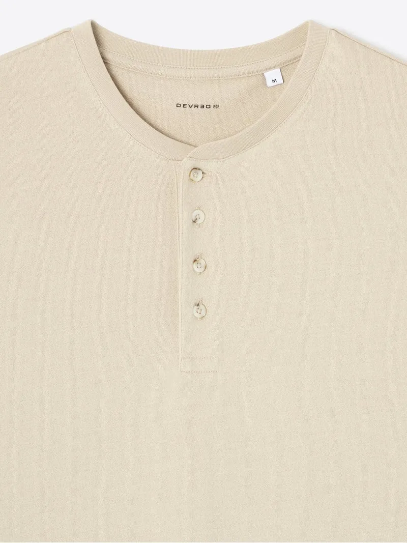 T-shirt col tunisien en coton