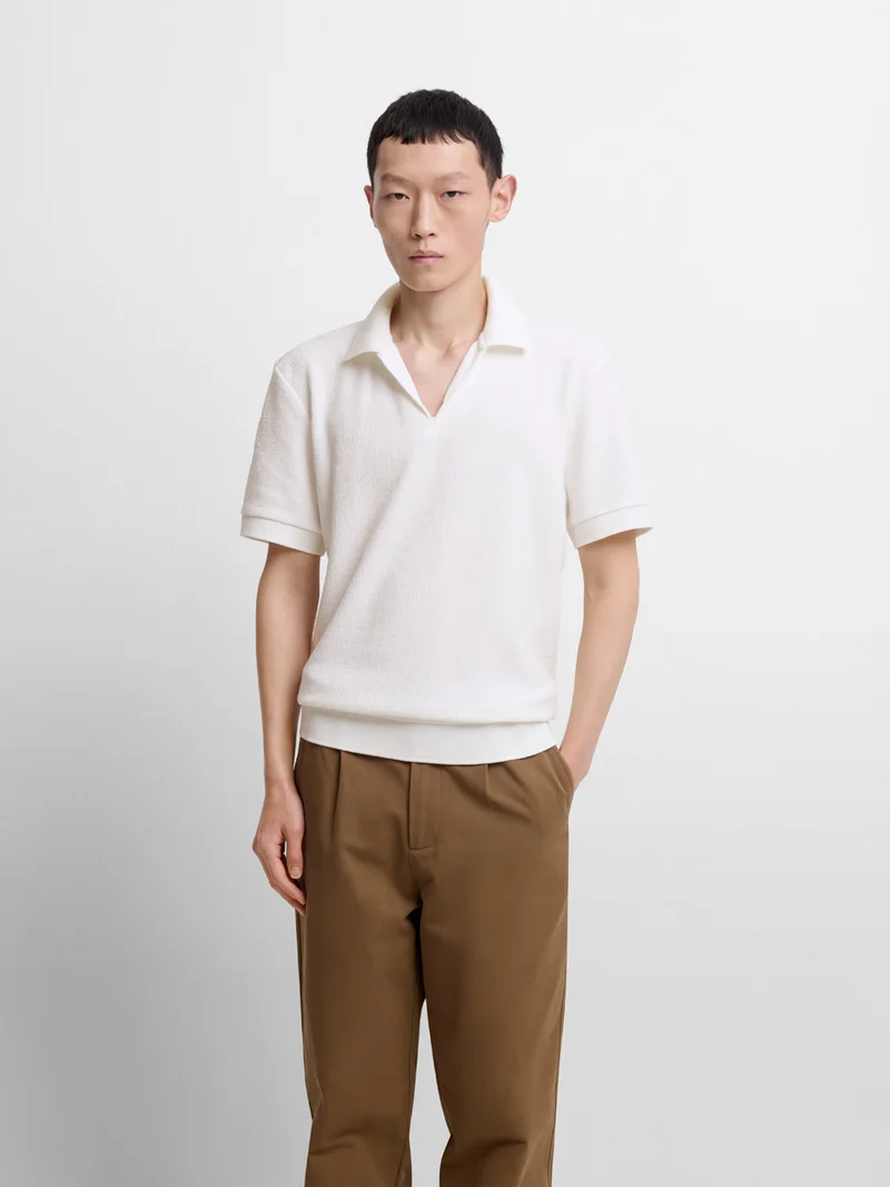 Polo col ouvert en jacquard