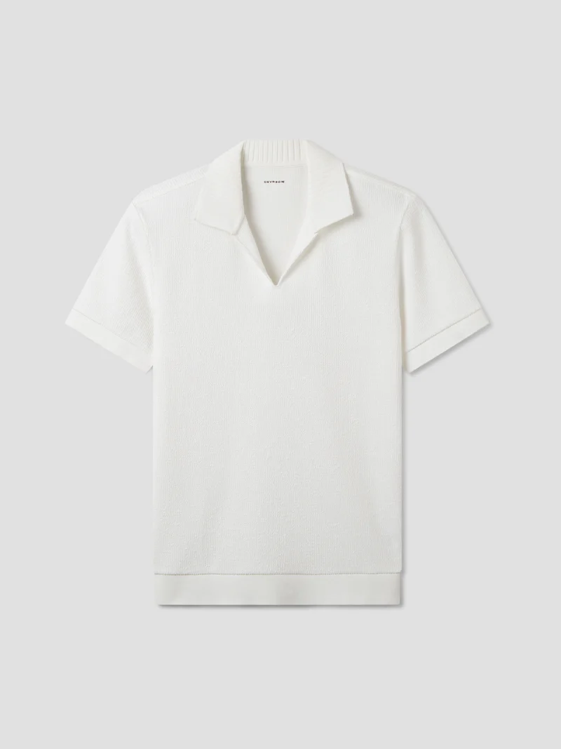 Polo col ouvert en jacquard
