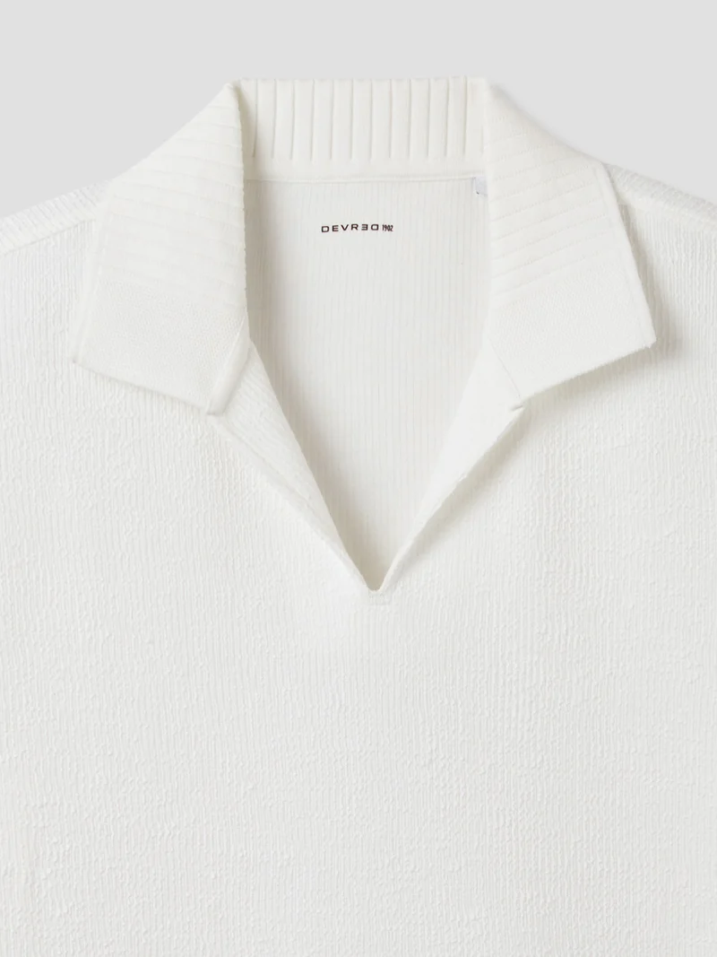Polo col ouvert en jacquard