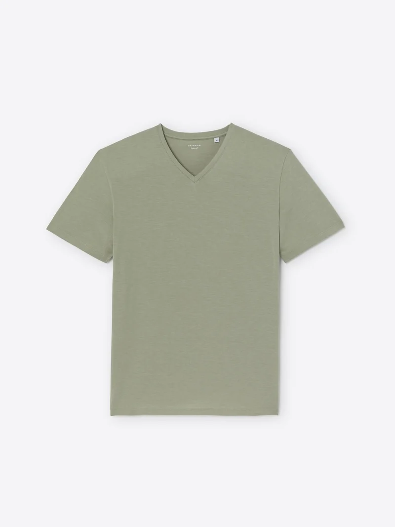 T-shirt col V mélange coton Supima®