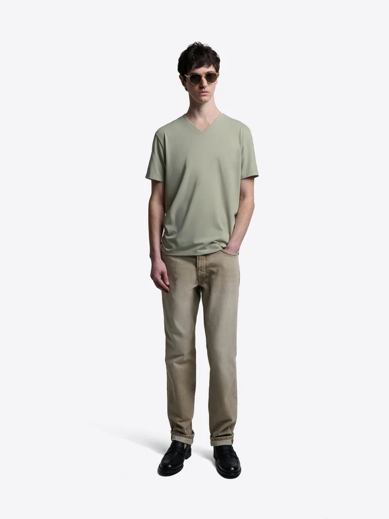 T-shirt col V mélange coton Supima®