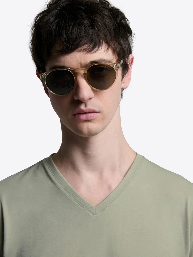 T-shirt col V mélange coton Supima®