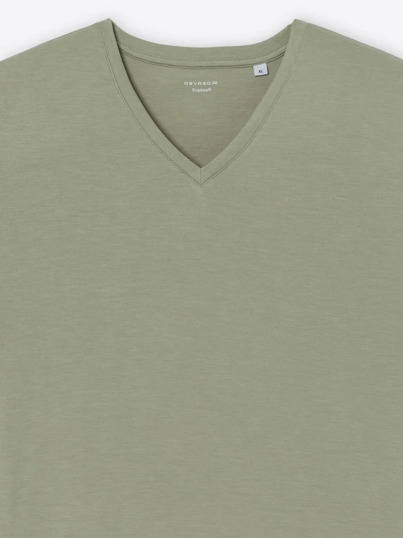 T-shirt col V mélange coton Supima®
