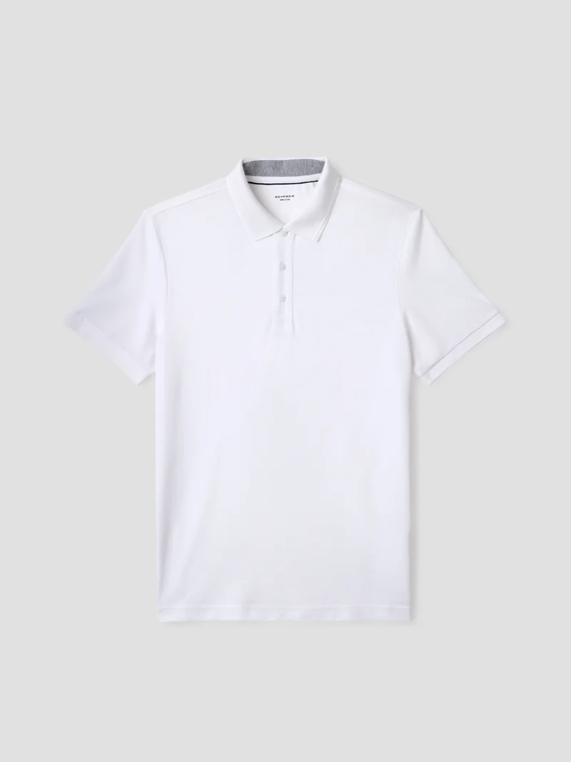 Polo col boutonné en coton