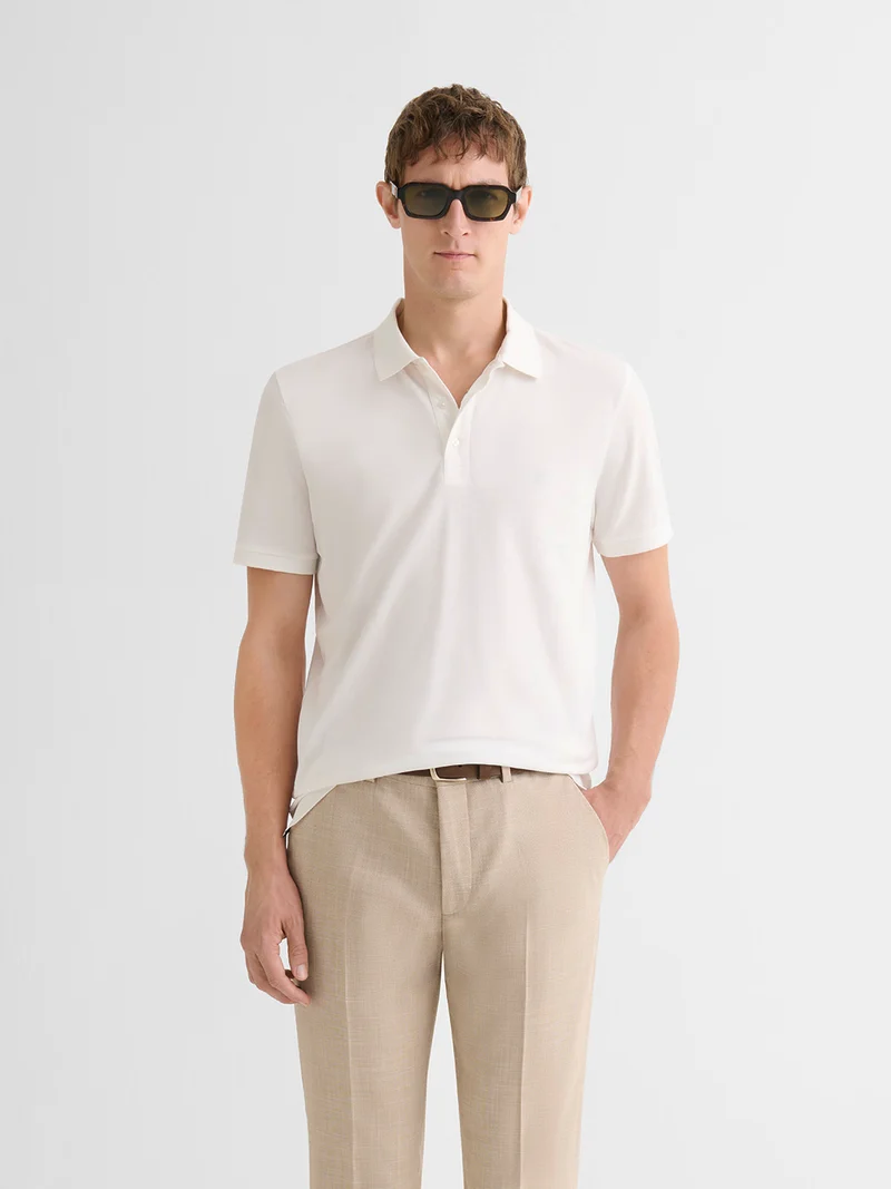 Polo boutonné en coton