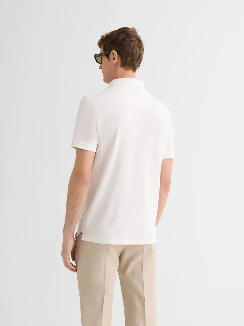 Polo boutonné en coton