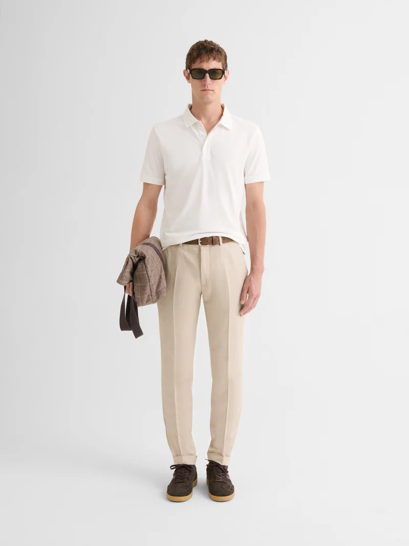 Polo boutonné en coton